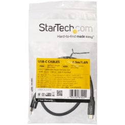 StarTech.com 50cm USB-C Laadkabel, Fast Charge & Sync Type C Kabel, 100W (5A) PD, USB 2.0, USB-IF Gecertificeerd - Zwarte USB Oplaadkabel - Afbeelding 6