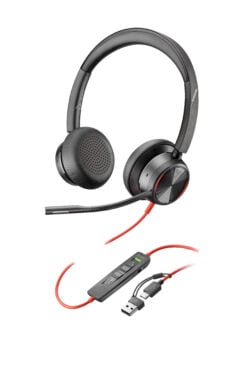 HP Poly Blackwire 8225 Stereo USB-C Headset + USB-C/A adapter