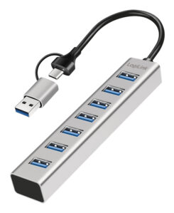 LogiLink UA0441 interface hub USB 3.2 Gen 1 (3.1 Gen 1) Type-A + Type-C 5000 Mbit/s Grijs - Afbeelding 2