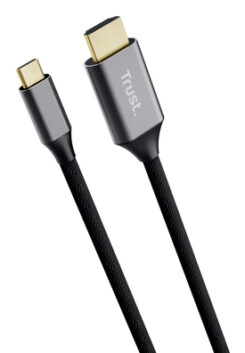 Trust USB-C naar HDMI Kabel 2 m - USB-C naar HDMI kabel – 2 meter – Voor beeldweergave – Zwart/Zilver - Afbeelding 2