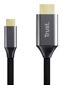 Trust USB-C naar HDMI Kabel 2 m - USB-C naar HDMI kabel – 2 meter – Voor beeldweergave – Zwart/Zilver - Afbeelding 4