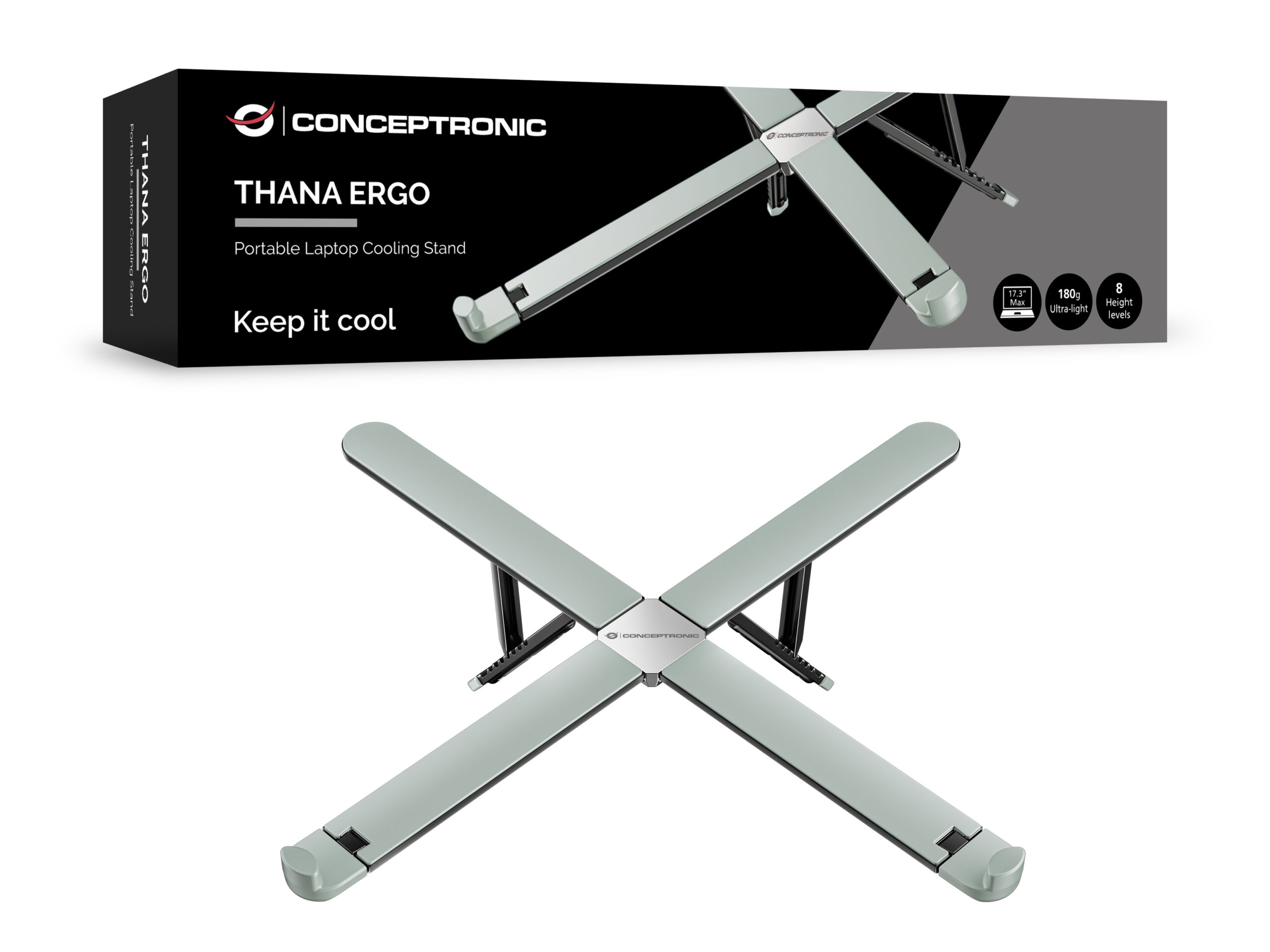 Conceptronic THANA11G laptopstandaard Grijs 43,9 cm (17.3") - Afbeelding 5