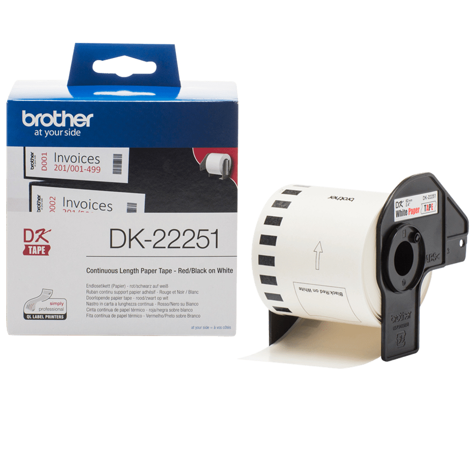 Brother DK-22251 labelprinter-tape Zwart en rood op wit - Afbeelding 2