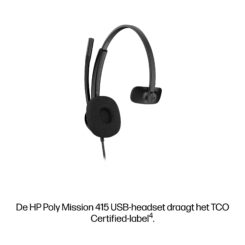 HP Poly Mission 415 Monaural USB Wired Headset Classic (Bulk) - Afbeelding 5