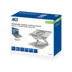 ACT Laptopstandaard 360° draaibaar, met ventilator, traploos in hoogte verstelbaar - Afbeelding 6