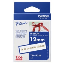 Brother TZE-R234 labelprinter-tape Goud op wit - Afbeelding 5