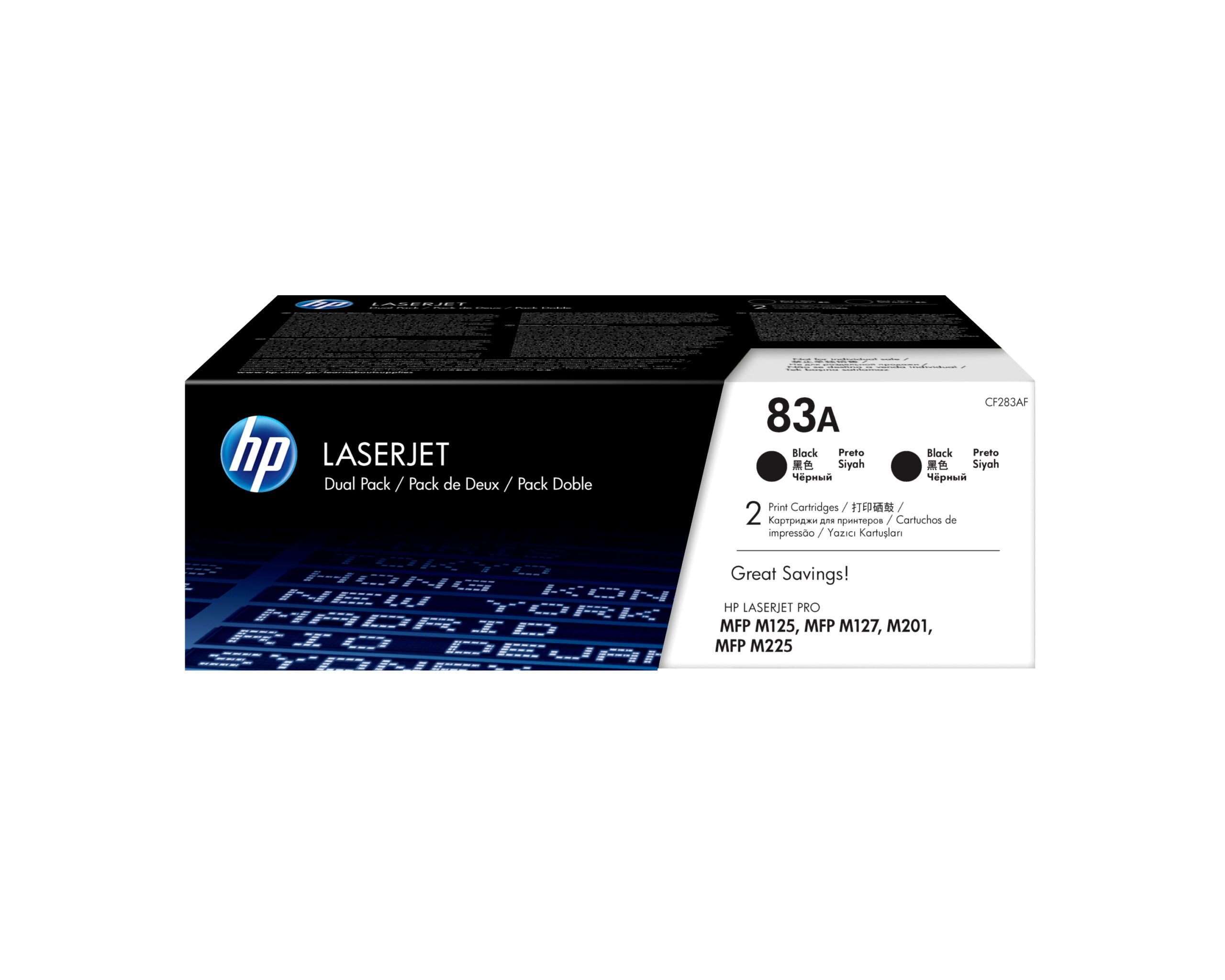 HP 83A originele zwarte LaserJet tonercartridge, 2-pack - Afbeelding 2