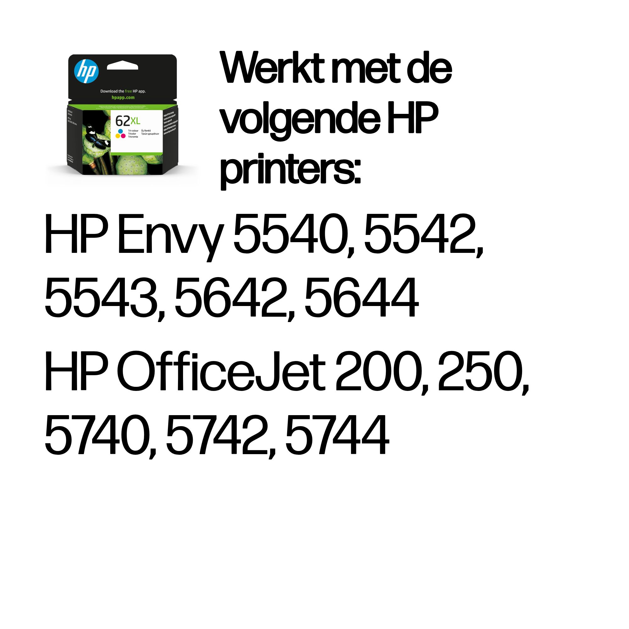 HP 62XL originele high-capacity drie-kleuren inktcartridge - Afbeelding 3