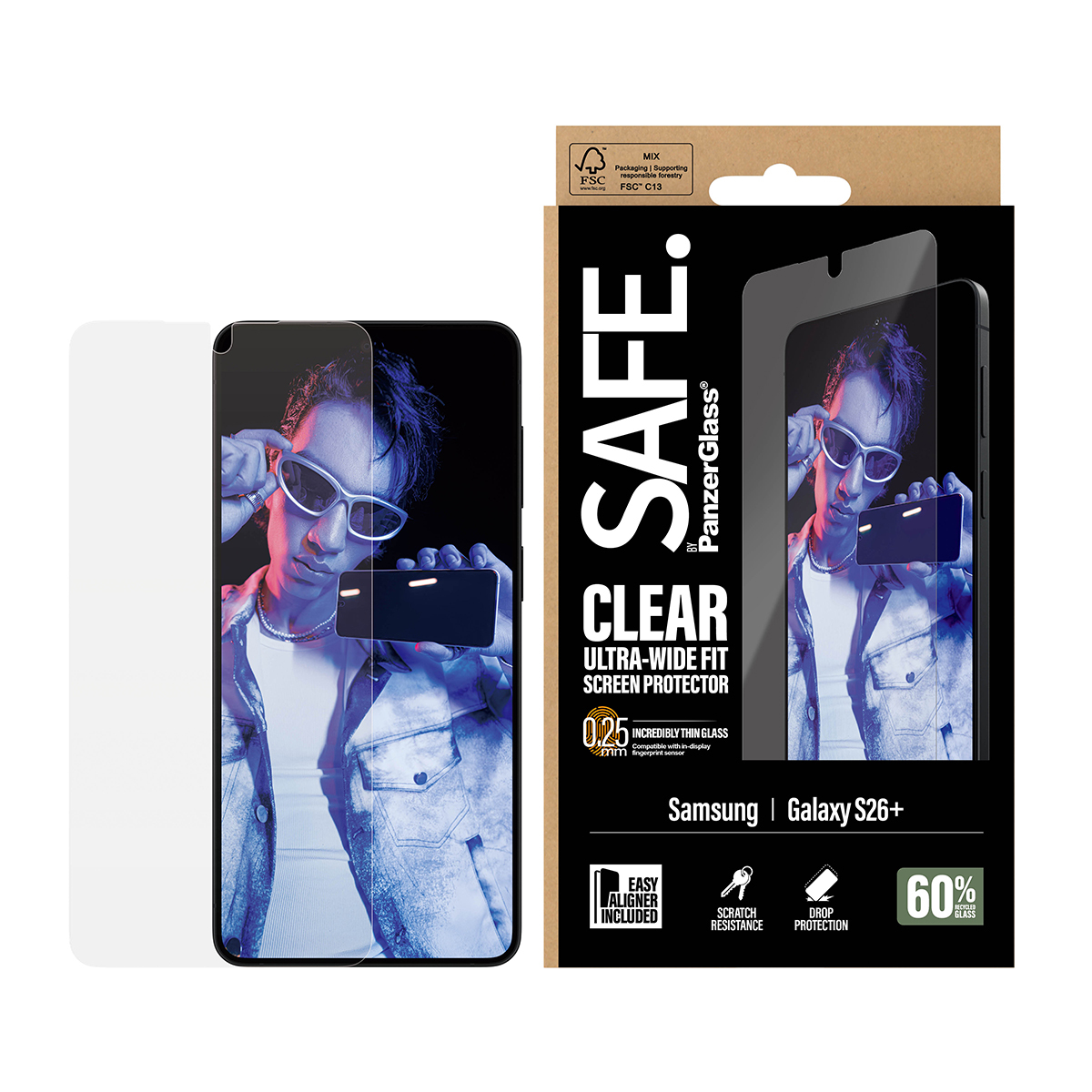 PanzerGlass SAFE. by ® Screen Protector Samsung Galaxy S26+ | Ultra-Wide Fit w. EasyAligner Doorzichtige schermbeschermer 1 stuk(s) - Afbeelding 3