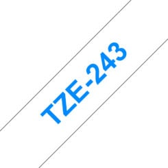 Brother TZE-243 labelprinter-tape Blauw op wit - Afbeelding 2
