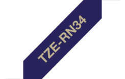 Brother TZE-RN34 labelprinter-tape Goud op navyblauw - Afbeelding 2