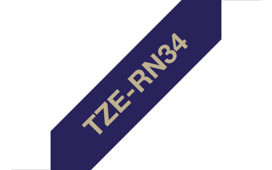 Brother TZE-RN34 labelprinter-tape Goud op navyblauw - Afbeelding 2