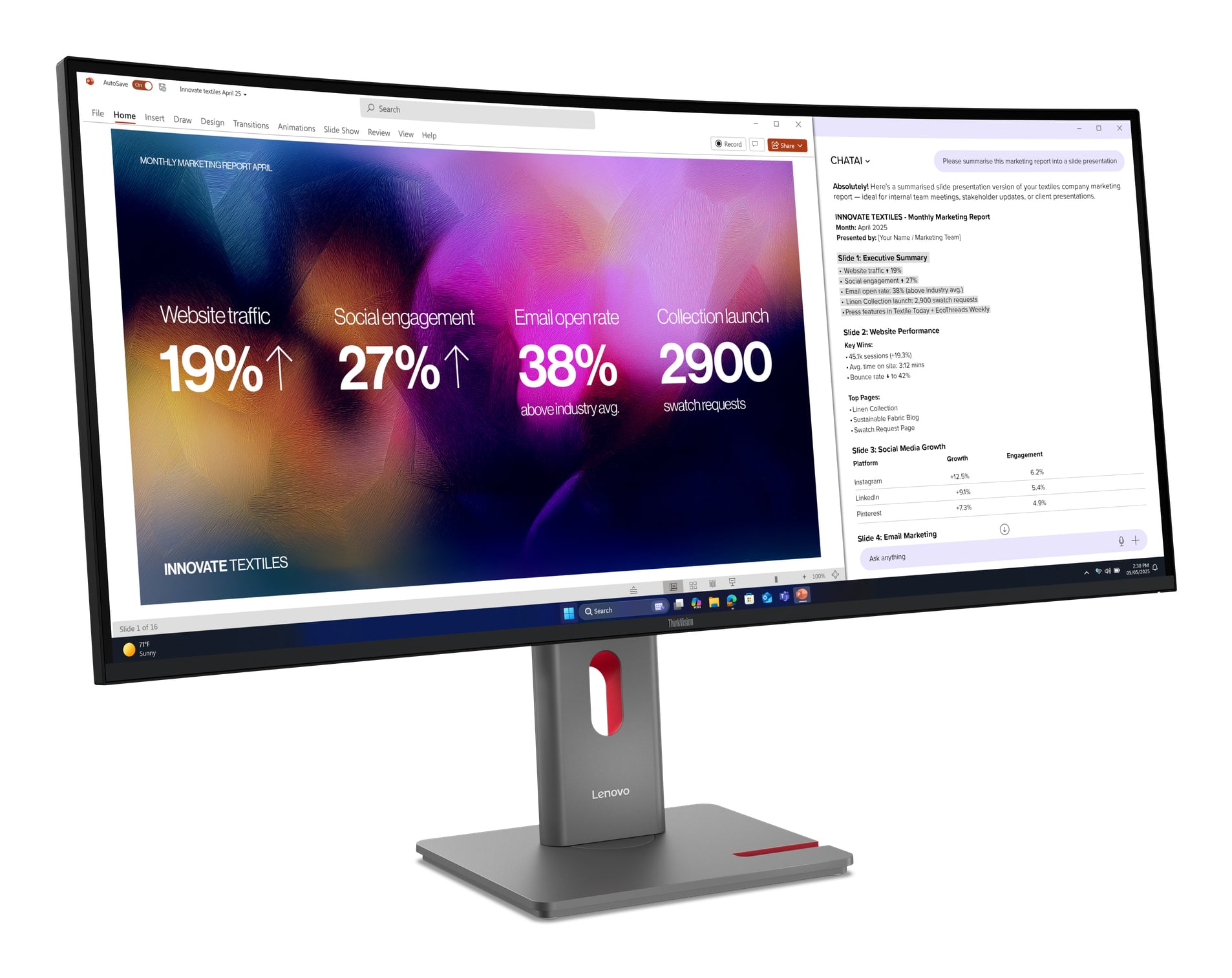 Lenovo ThinkVision P40WD-40 Monitor - Afbeelding 3