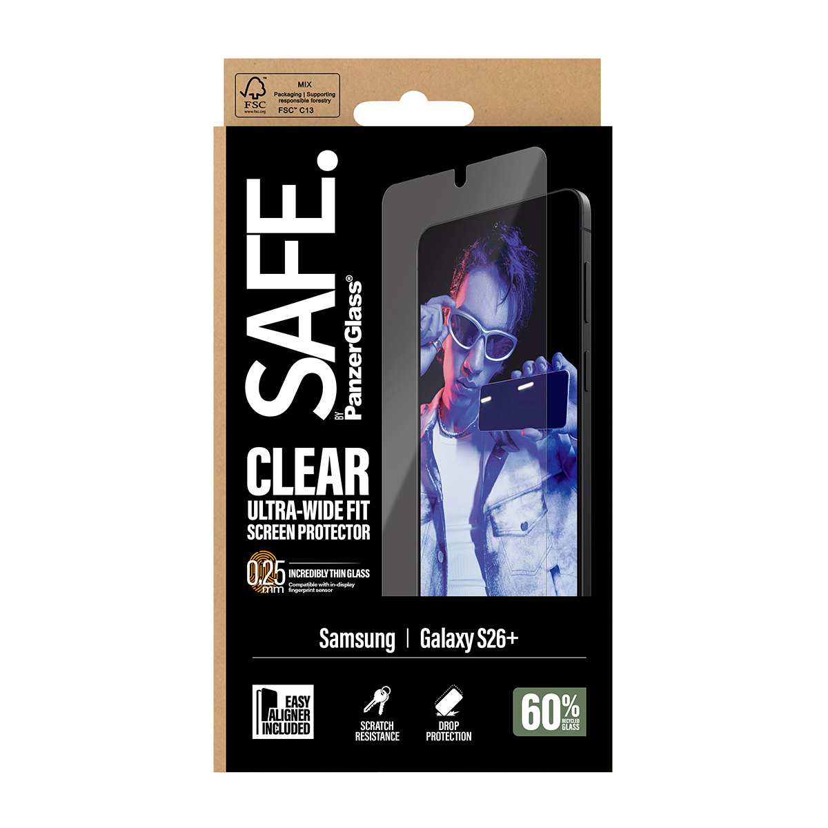 PanzerGlass SAFE. by ® Screen Protector Samsung Galaxy S26+ | Ultra-Wide Fit w. EasyAligner Doorzichtige schermbeschermer 1 stuk(s) - Afbeelding 4