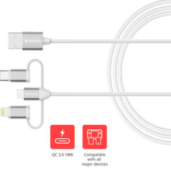 Verbatim Essentials 3-in-1-kabel voor synchroniseren en opladen - Afbeelding 3