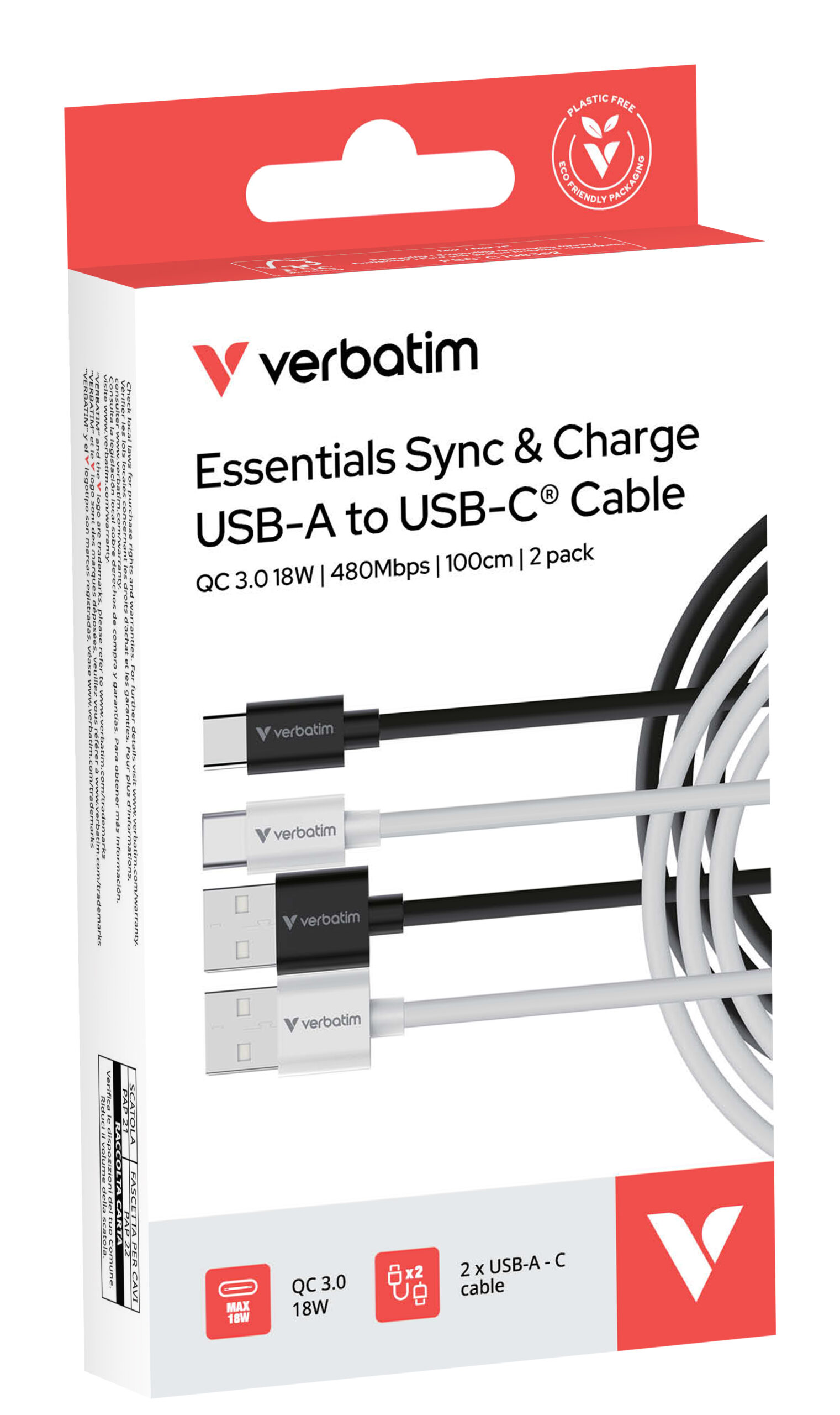 Verbatim Essentials Sync & Charge USB-A-naar-C-kabels - Afbeelding 5