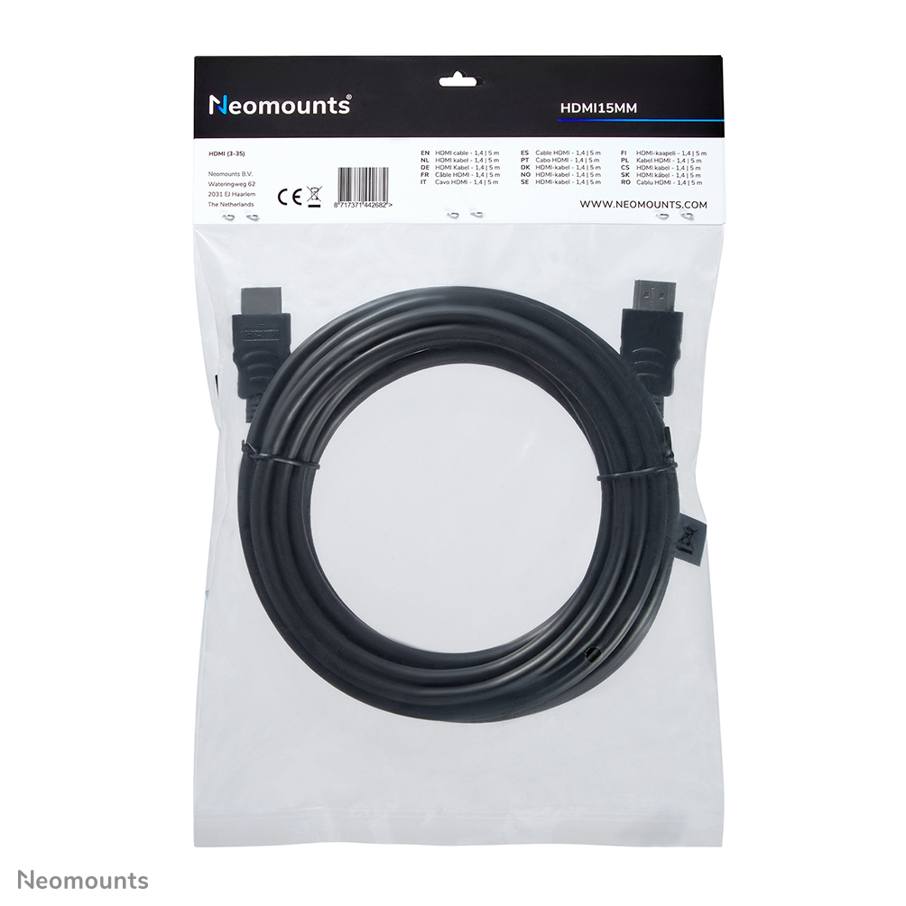 Neomounts HDMI15MM HDMI kabel - 5 meter - Afbeelding 5