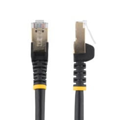 StarTech.com 1m CAT6a Ethernetkabel - 10Gb STP (F/FTP) Shielded Snagless 100W PoE LAN Internetkabel - 10Gbe Netwerk Patchkabel met Trekontlasting - Zwart - Individueel getest - TIA/UL
