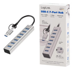 LogiLink UA0441 interface hub USB 3.2 Gen 1 (3.1 Gen 1) Type-A + Type-C 5000 Mbit/s Grijs - Afbeelding 5