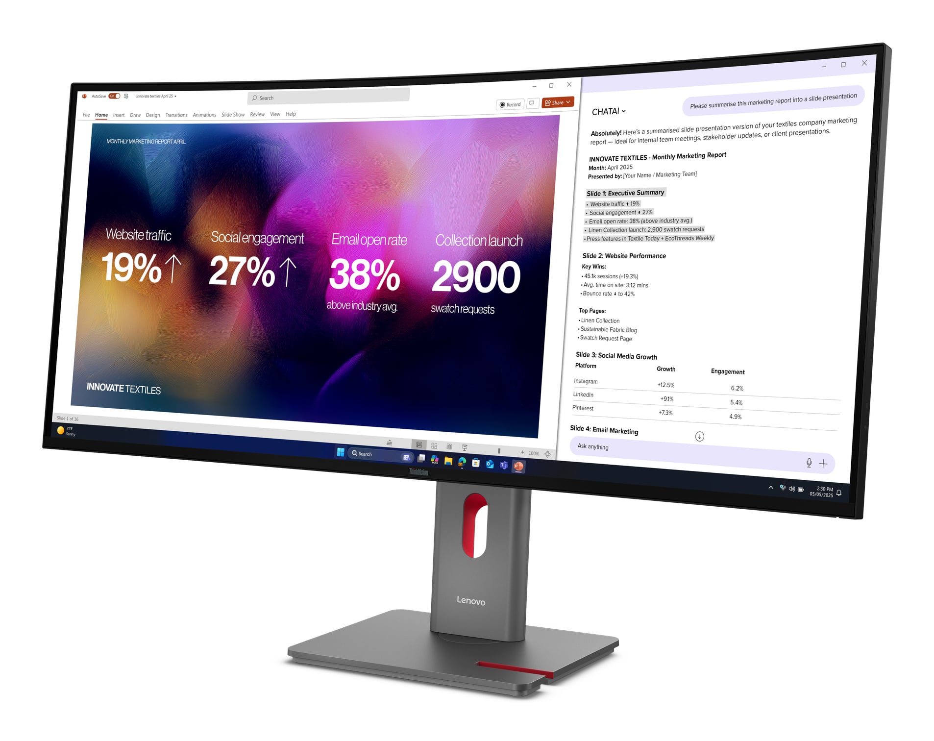 Lenovo ThinkVision P40WD-40 Monitor - Afbeelding 4
