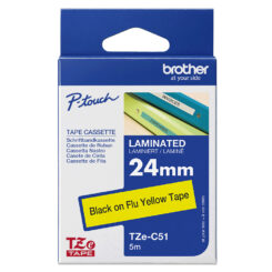 Brother TZE-C51 labelprinter-tape Zwart op fluorescerend geel - Afbeelding 4