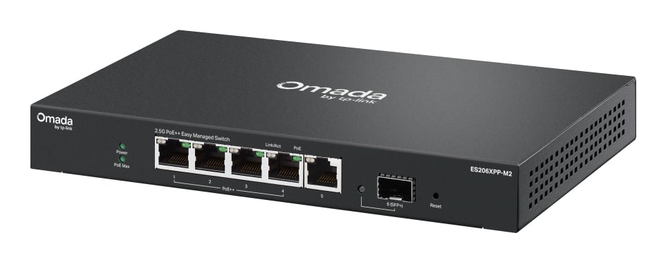 TP-Link ES206XPP-M2 netwerk-switch Managed L2 2.5G Ethernet (100/1000/2500) Power over Ethernet (PoE) Bureaublad-/wandmontage Zwart - Afbeelding 4
