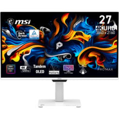 MSI Pro MAX 271UPXW12G computer monitor 67,3 cm (26.5") 3840 x 2160 Pixels UltraWide Full HD QD-OLED Wit