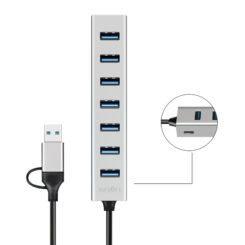 LogiLink UA0441 interface hub USB 3.2 Gen 1 (3.1 Gen 1) Type-A + Type-C 5000 Mbit/s Grijs - Afbeelding 6
