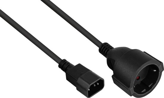 Kabelmeister SK1402-S005 electriciteitssnoer Zwart 0,5 m IEC C14 Netstekker type F