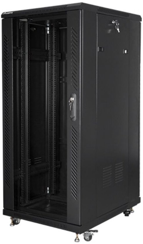 Lanberg FF01-6827-12B rack 27U Vrijstaande rek Zwart