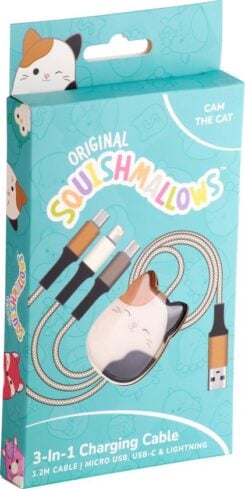 Lazerbuilt oplaadkabel 3 in 1 Squishmallows - Cam 1,2m