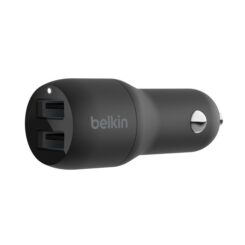 DUAL USB-A CAR CHARGER 12W X2 BLK