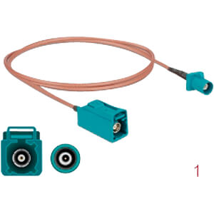 DeLOCK 90005 coax-kabel RG-316/U 1 m FAKRA Z Beige, Groen