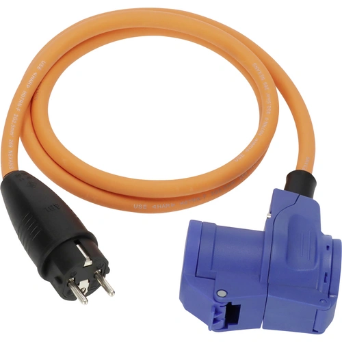 stekkerdoos Adapter 1,5m Schuko / Winkelkupplung Ber.Anzeig