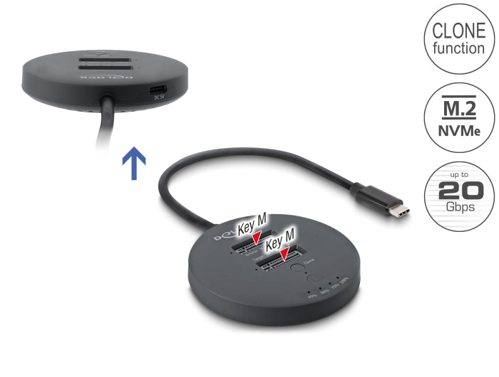 DELOCK USB 20 Gbps M.2 Dockingstation 2x M.2 NVMe PCIe SSD