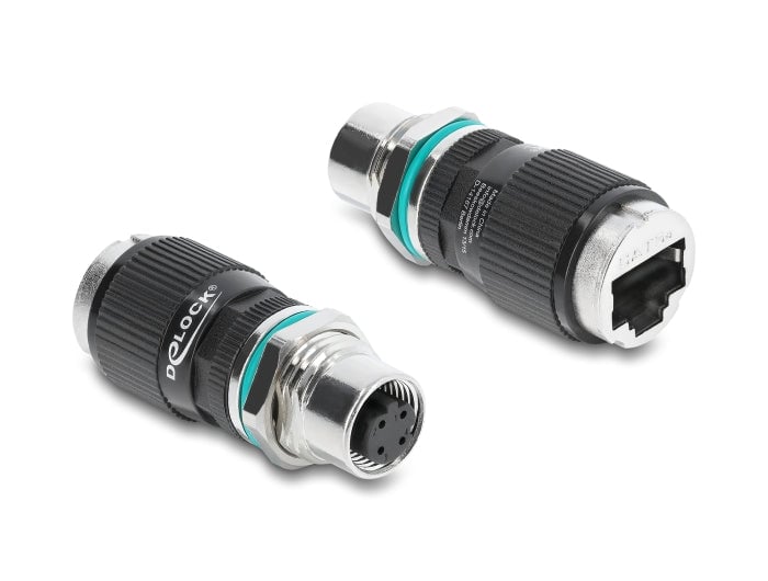 DELOCK M12 Adapter D-kodiert 4 Pin Bu zu RJ45 Bu gerade