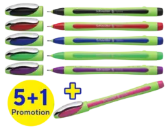 Schneider AG Xpress Zwart, Blauw, Groen, Roze, Rood, Violet Stick balpen Fijn 6 stuk(s)