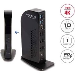 DeLOCK 88051 laptop dock & poortreplicator Docking USB 3.2 Gen 2 (3.1 Gen 2) Type-C Zwart