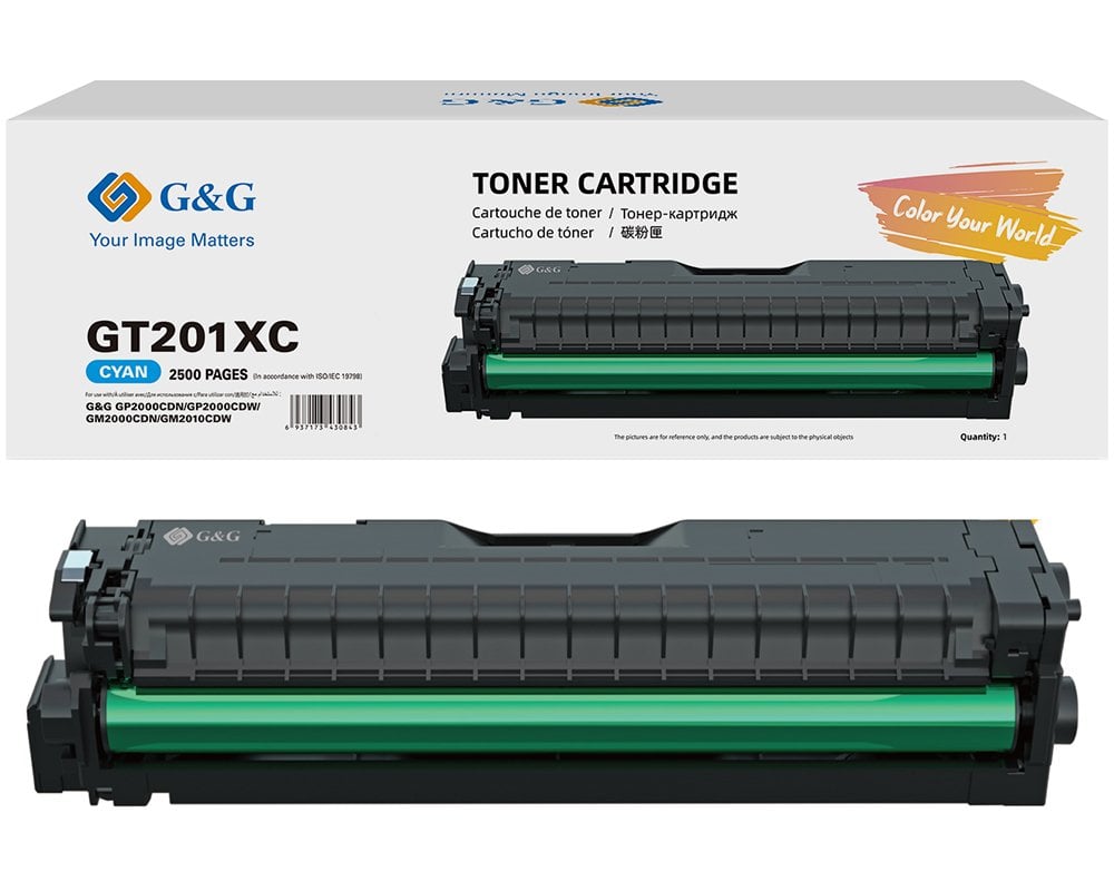 G&G XL-Toner GT201XCEV voor G&G P2000CDW/P2010CDW Cyan