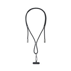 INTENSO CELL PHONE CHARGING LANYARD IN DE KLEUR ZWART GESCHIKT VOOR HETOPLADEN VAN MOBIELE TELEFOONS