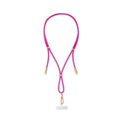 CELL PHONE CHARGING LANYARD IN NEON PINK VOOR HET OPLADEN VAN MOBIELETELEFOONS
