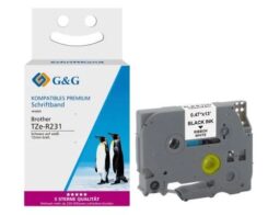 G&G 18767 labelprinter-tape Zwart op wit TZe
