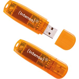 INTENSO RAINBOW LINE USB FLASH DRIVE 64GB USB2I DUBBEL VERPAKT / DOUBLEPACK