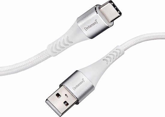INTENSO CHARGING/DATA CABLE A315C LENGTE 1I5M KLEUR WIT GESCHIKT VOOROPLADEN EN DATAOVERDRACHT