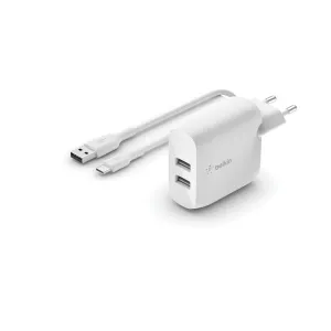 BELKIN Dual USB-A WllChar 1M PVC A-C 24W