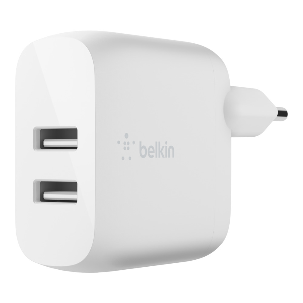 BELKIN Dual USB-A WallCharger 12W X2 WHT