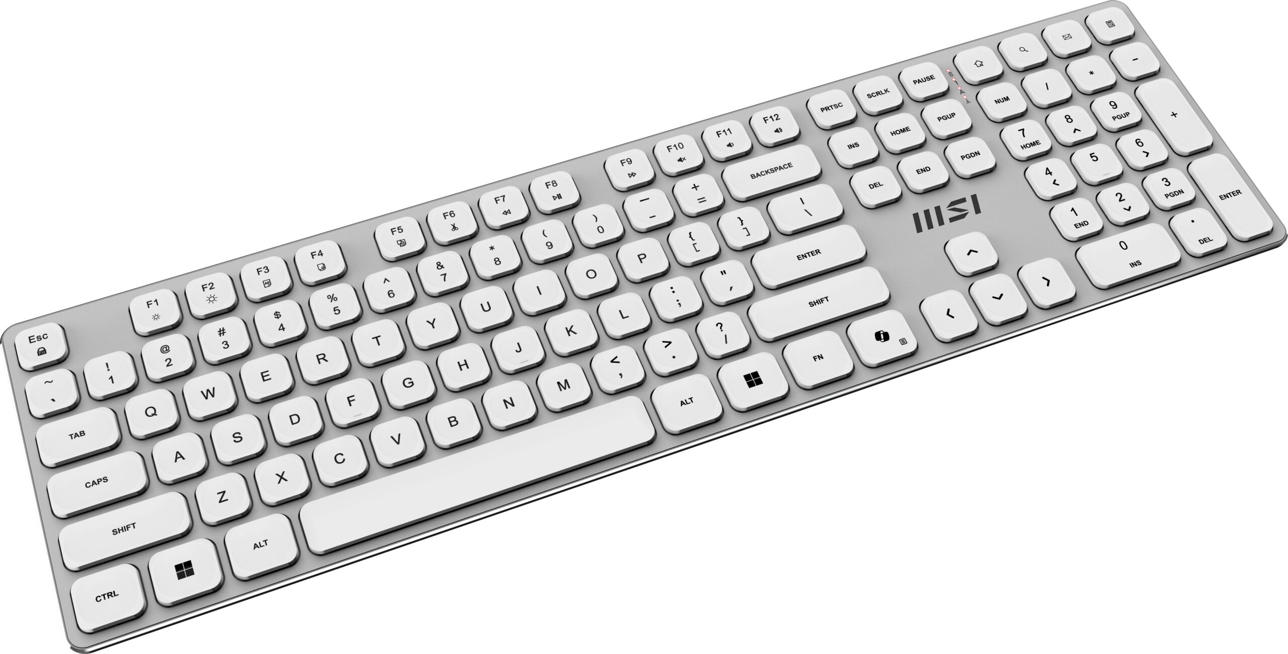MSI FORGE K210 W COMBO WHITE US toetsenbord Inclusief muis Thuis/Werk USB QWERTY Amerikaans Engels Wit - Afbeelding 6