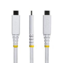StarTech.com 50cm USB4 Kabel, 40Gbps, USB-IF Gecertificeerde USB-C Kabel, 240W PD, 8K 60Hz/4K 240Hz DP2.1 DP40, TPE Mantel, Thunderbolt 4 Compatibel, Wit - Afbeelding 3