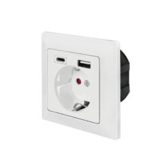 LogiLink PA0262 wandcontactdoos CEE 7/3 + USB Wit - Afbeelding 2