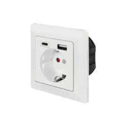 LogiLink PA0262 wandcontactdoos CEE 7/3 + USB Wit